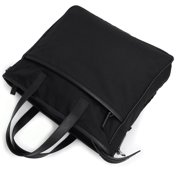 Prada Handbag Crossbody Tessuto Nylon Saffiano Leather Black - Picture 5 of 9